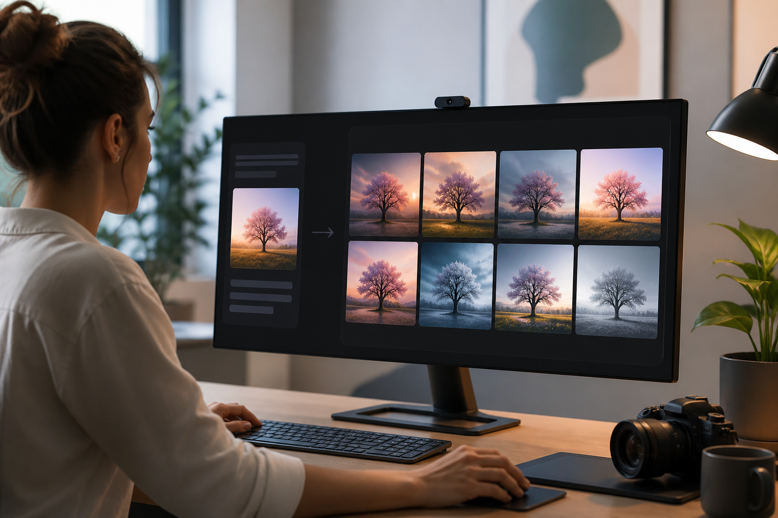 Visual showing multiple image directions being generated from one idea