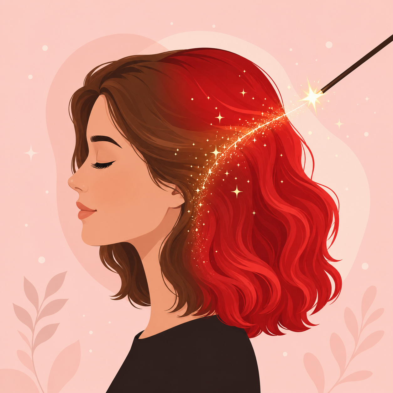 Färbt Haare um, während Sie Sie bleiben