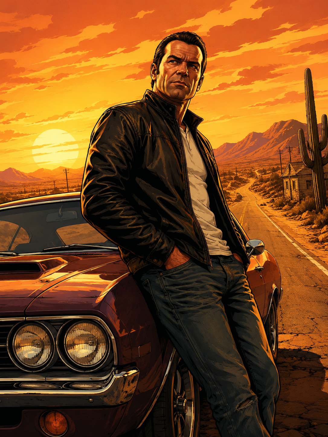 GTA Art Image Generator desert highway demo